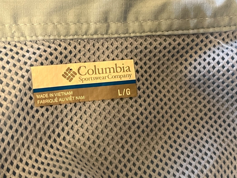 COLUMBIA PFG BLUE FISHING VENTED HIKING LONG SLEEVE BUTTON SHIRT MEN'S L LARGE gallery