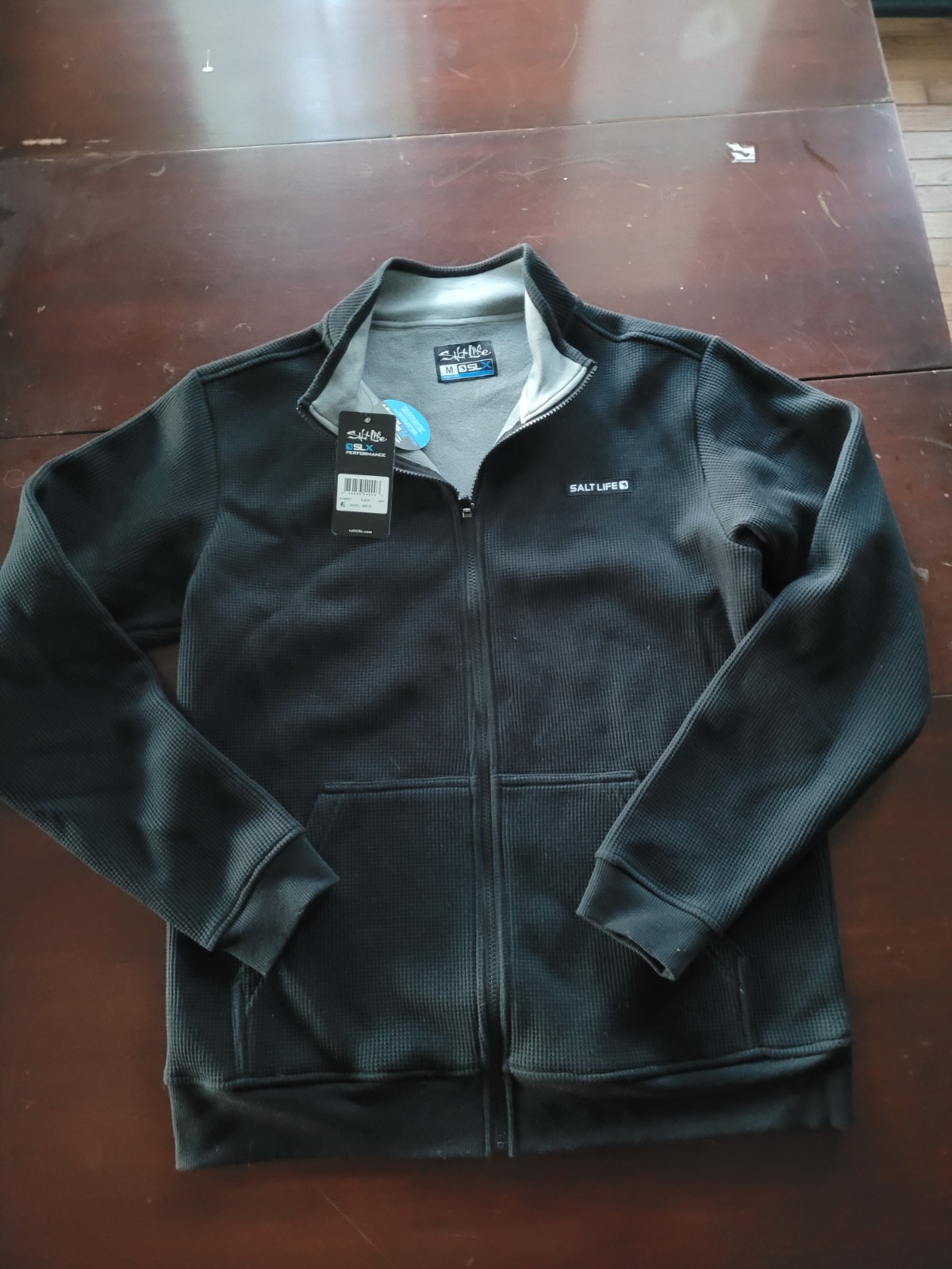 NWT!! Salt Life SLX Mens Medium Black Full Zip Water Resiststant Performance gallery