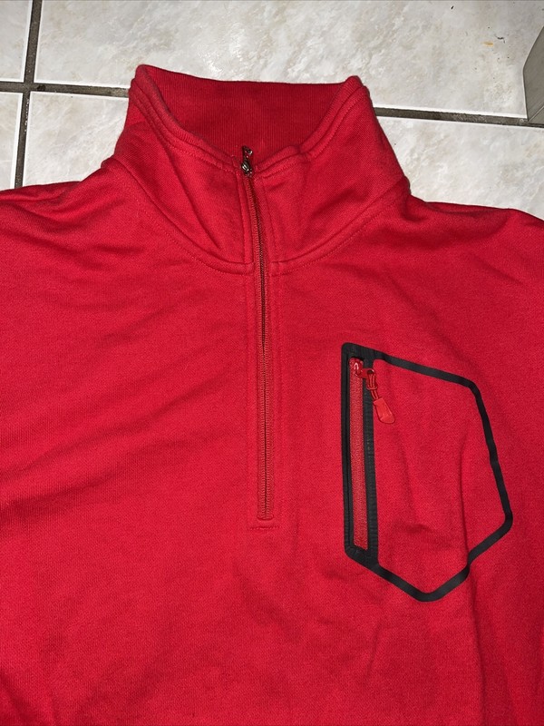 RLX Ralph Lauren Mens 1/4 zip Seatshirt Sz 2XL red with chest/arm pocket gallery