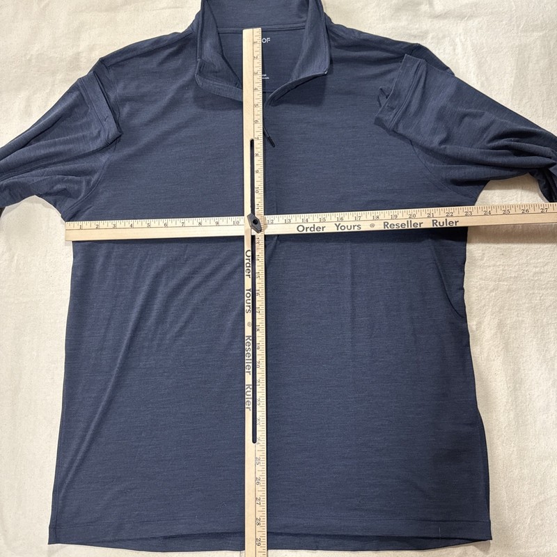 PROOF 72 Hour Merino Wool Blend UPF Pullover Men’s XXL 1/4 Zip Collar Navy Blue gallery