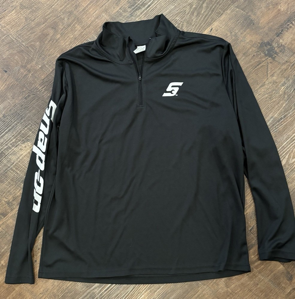 Snap-On Tools Pullover Performance 1/4 Zip Long Sleeve Black Shirt Mens Large