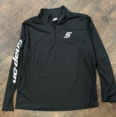 Snap-On Tools Pullover Performance 1/4 Zip Long Sleeve Black Shirt Mens Large