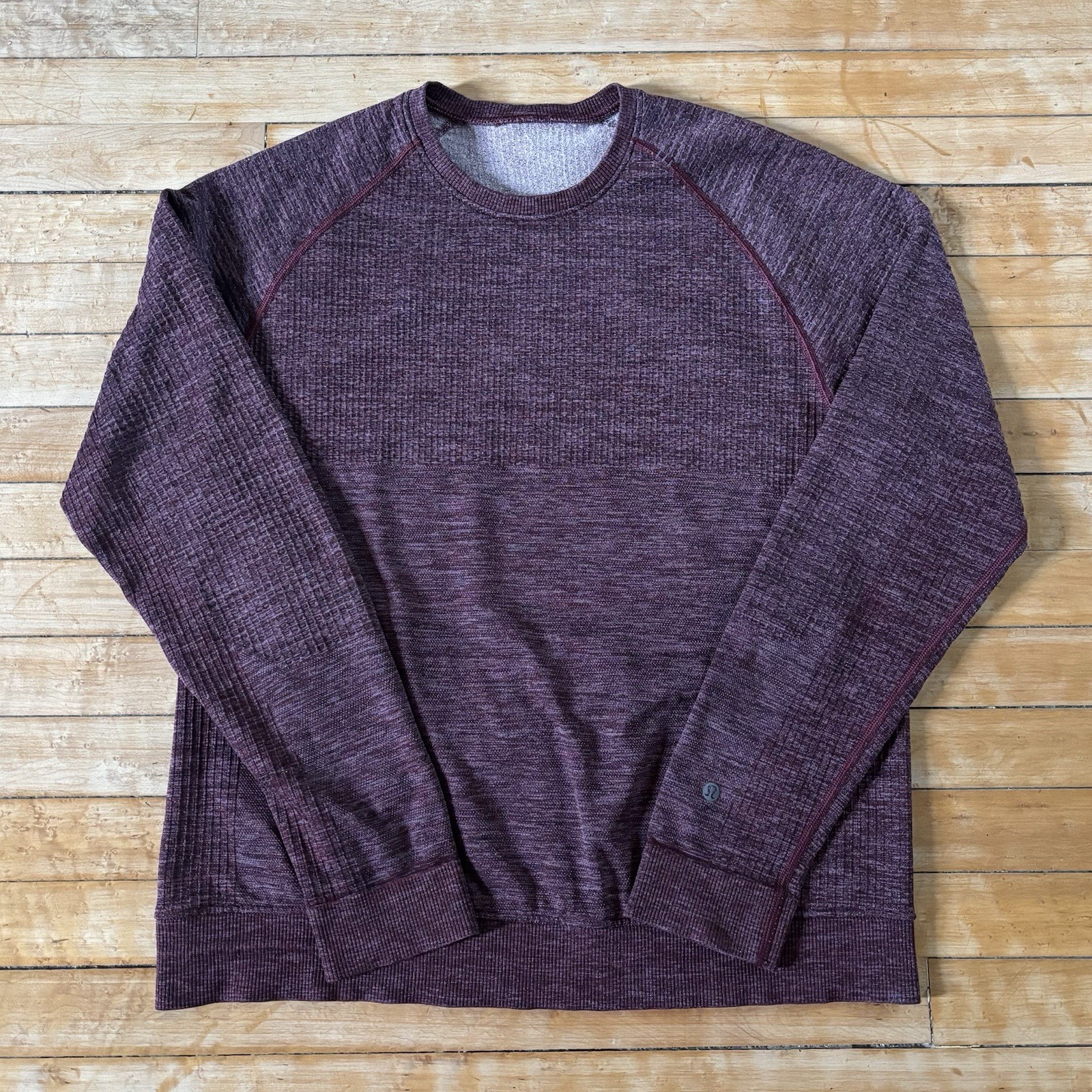 Lululemon Engineered Warmth Crewneck Merino Wool Sweater Mens L Burgundy Workout gallery