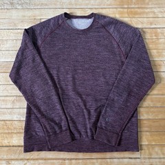 Lululemon Engineered Warmth Crewneck Merino Wool Sweater Mens L Burgundy Workout