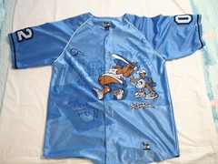 Ran Blue VTG Baseball Style Jersey Men XL Light Blue Hip Hop Rap Athletic Rare