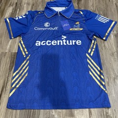 MI New York Cricket Jersey Blue / Gold Polo Size M Official Merchandise
