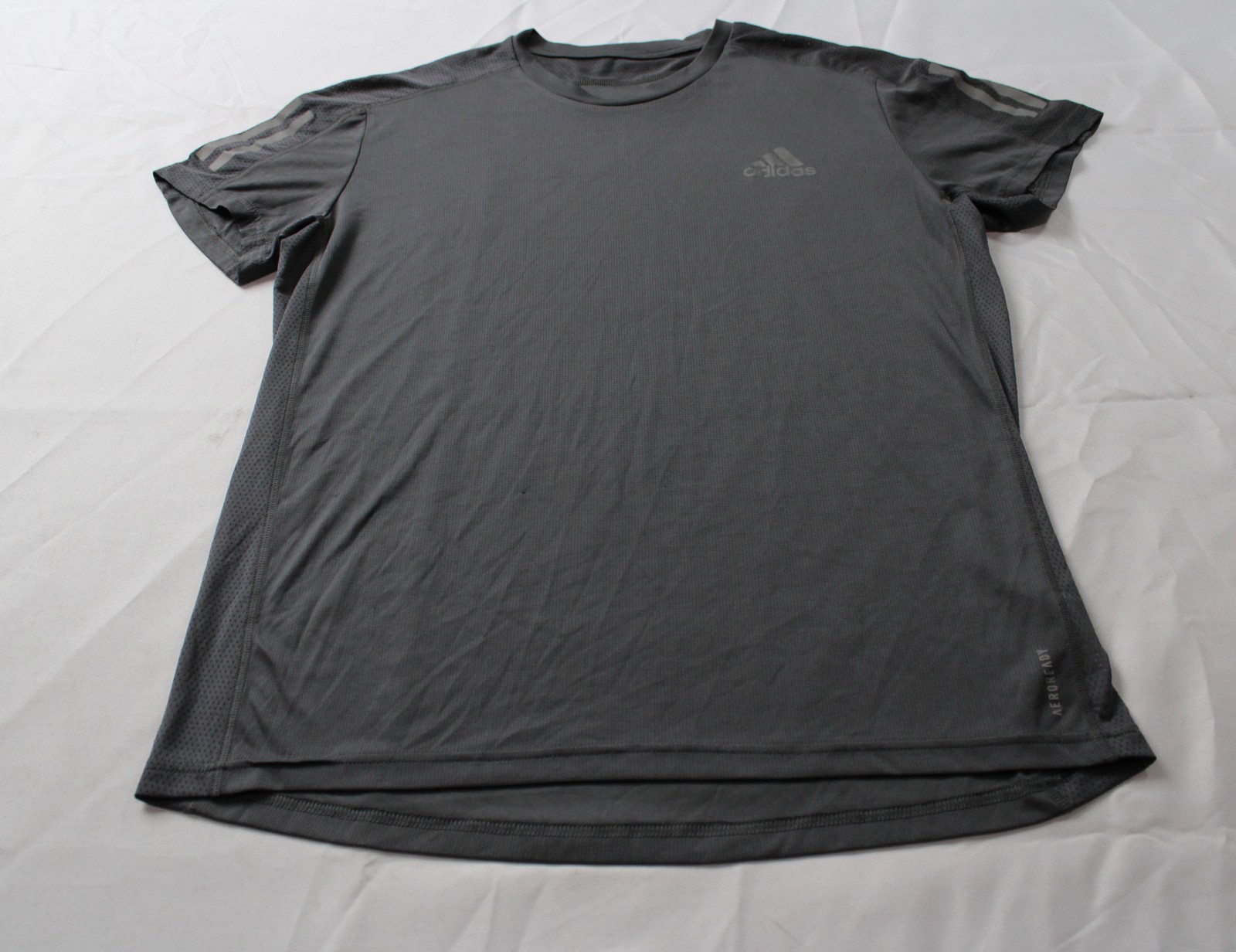 Adidas Men's Aeroready Own The Run Regular Fit Running Tee EH6 Grey Medium gallery