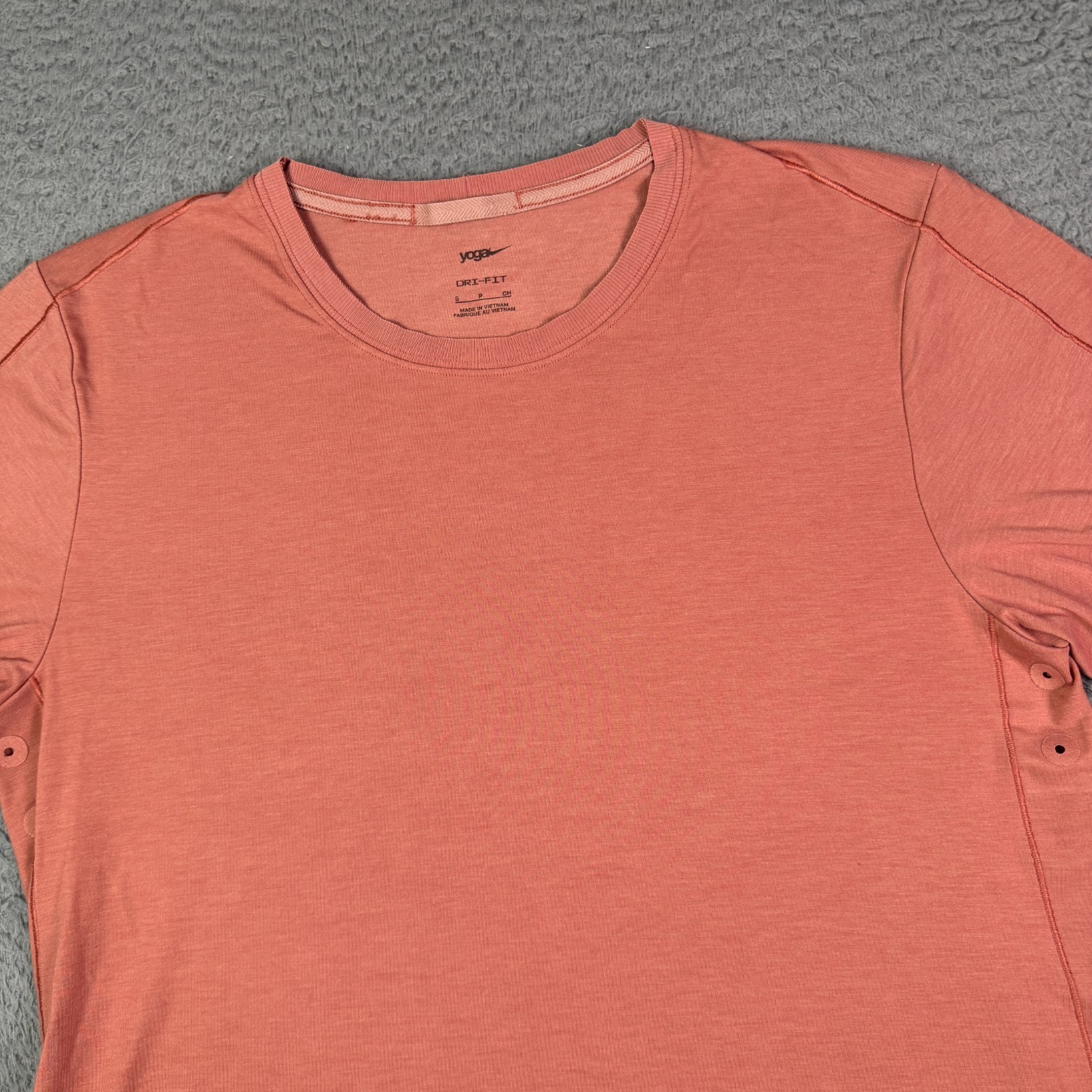 Nike Yoga Dri-fit Shirt Mens S Pink Crew Neck Tee Vented Short Sleeve DM7825-668 gallery