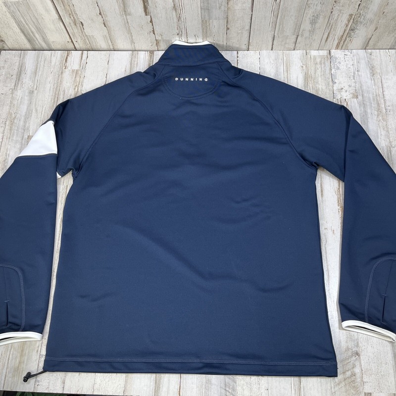 Dunning Golf Pullover 1/4 Zip Heathered Tour Blue Thumbholes Cuff Size M EUC gallery