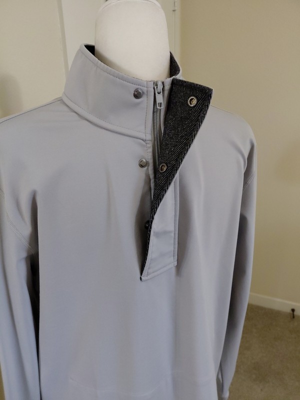 BYLT Elite Fairway Drop Cut Pullover 1/4 Zip Snap Light Gray Mens Sz M #209 gallery