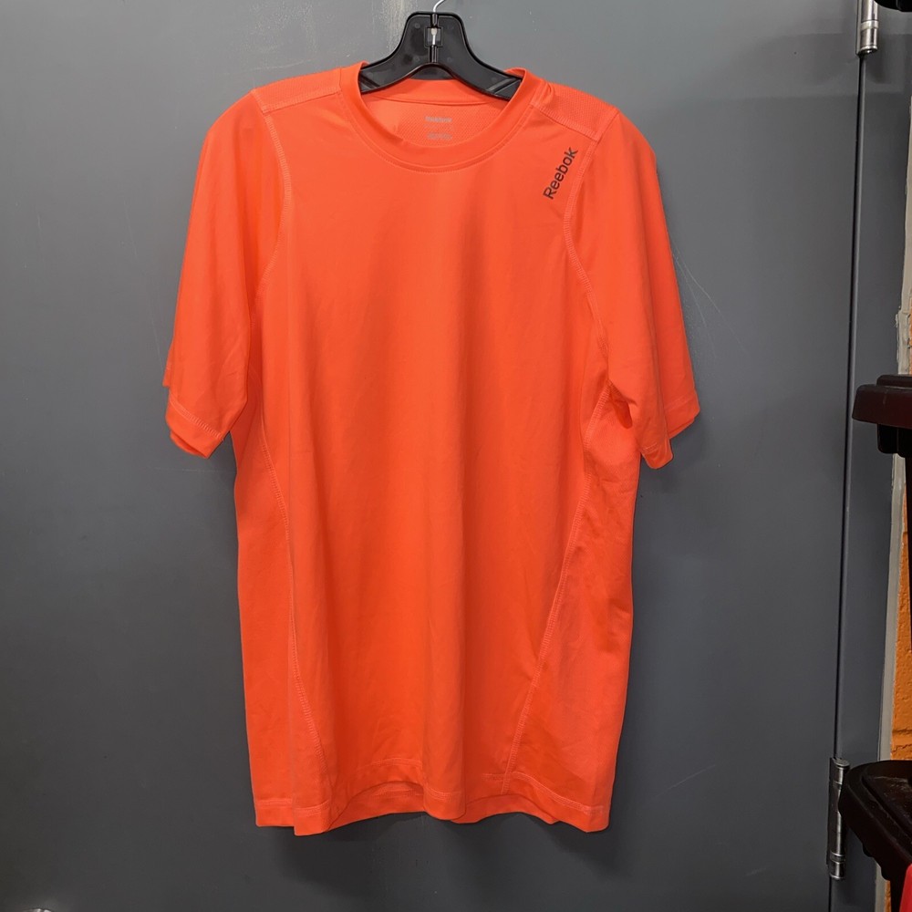 Men’s Reebok Bright Salmon Neon Pink Athletic Shirt Sz M