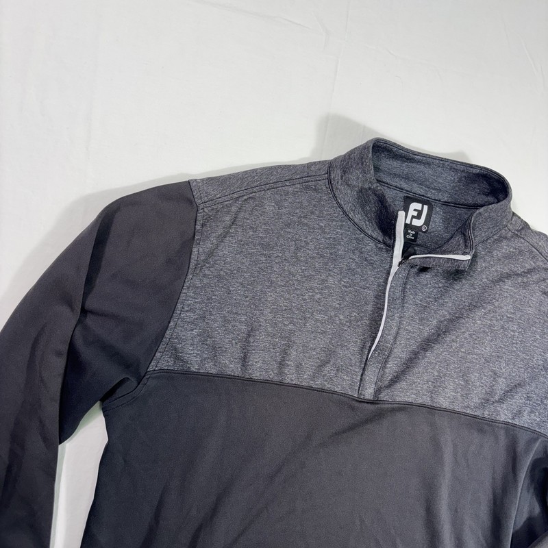 FootJoy Golf Performance Men’s 1/4 Zip Golf Pullover, Size Large Black/Gray gallery