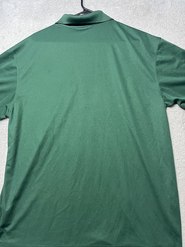 Men's Nike Golf Dri Fit Green Golfer Outdoor Athletic Polo Shirt L Bulldog Logo gallery