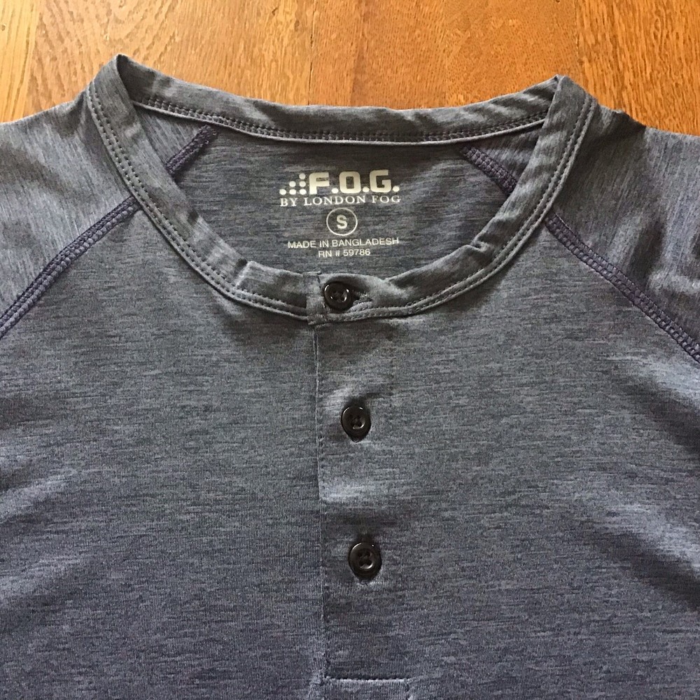 NWT London Fog Mens Top Active Gray Long Sleeve Stretch Size M