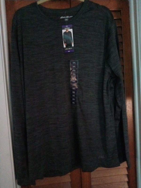 Eddie Bauer Mens Size 2XL T-Shirt Active Gunmetal Gray Heather Long Sleeve gallery
