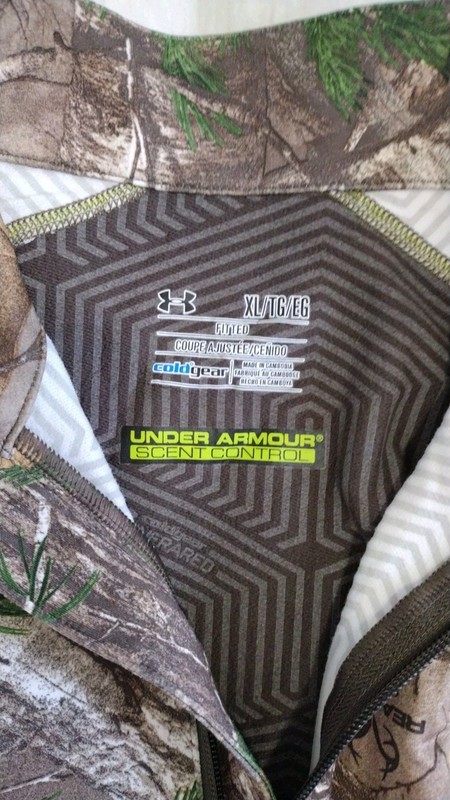 Under Armour Scent Control 1/4 Zip Realtree L/S Shirt Cold Gear Camo Men’s XL gallery