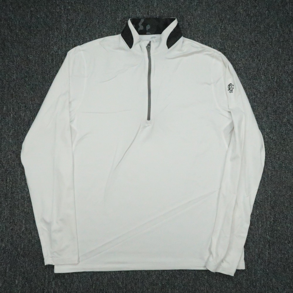 Greyson Pullover Mens Large White Guide Sport Quarter Zip Athletic Golf
