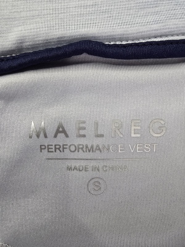 Maelreg Performance Golf Vest Light Blue Quarter Zip Mock Neck Athletic S gallery