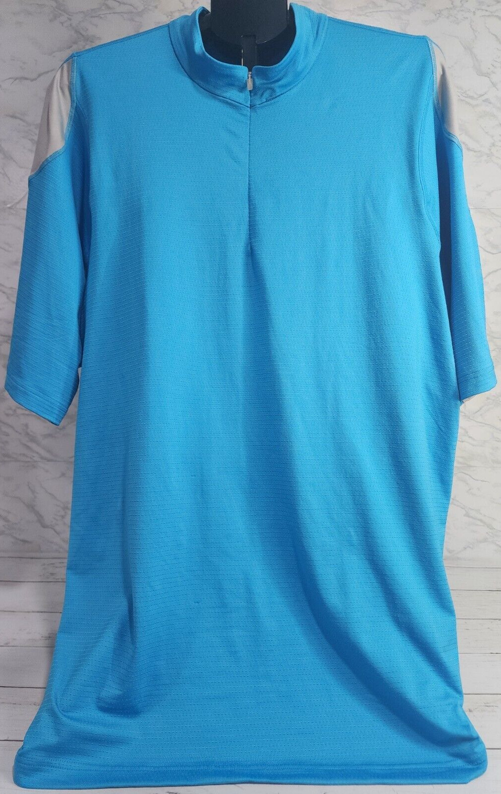 Antigua Desert Dry Golf 1/4 Zip Pullover w/Mesh Armpits Blue/Gray, Men's Size XL gallery
