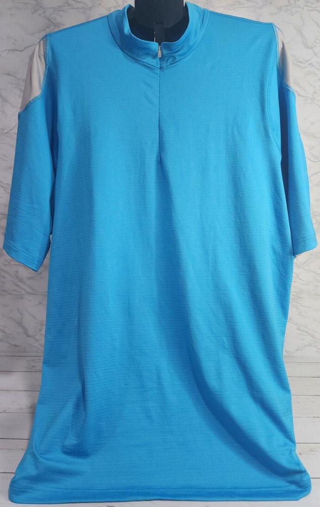 Antigua Desert Dry Golf 1/4 Zip Pullover w/Mesh Armpits Blue/Gray, Men's Size XL