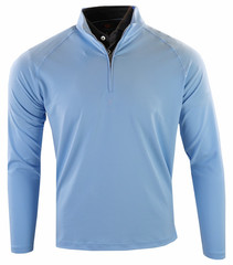 NEW Donald Ross SPORT Louie 1/4 Zip Pullover LARGE Coastal Blue stretch jersey