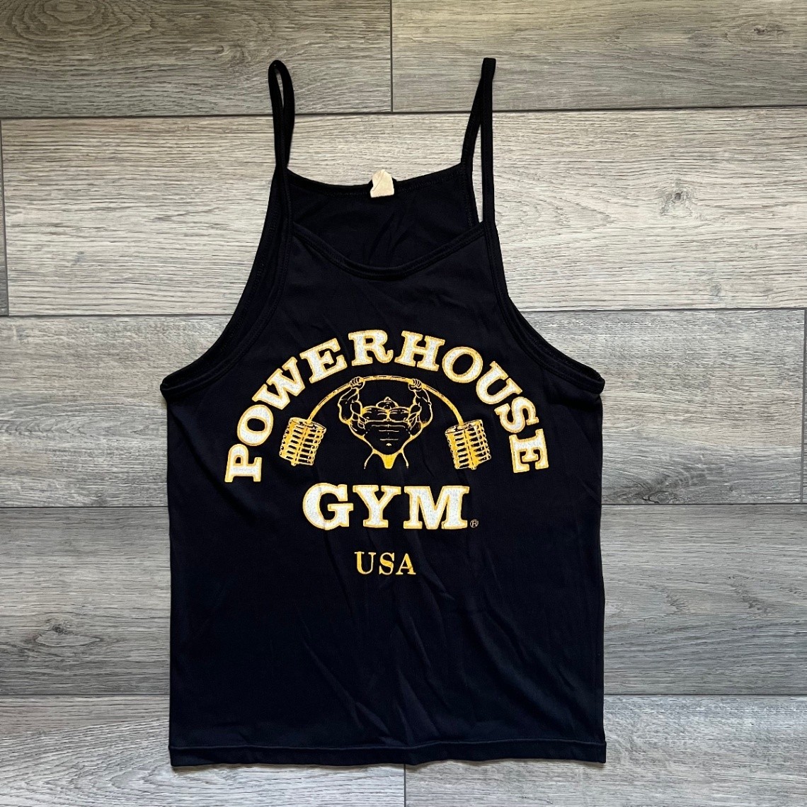 Vintage Powerhouse Gym Mens M Tank Top Stringer Muscle Weightlifting Workout USA gallery