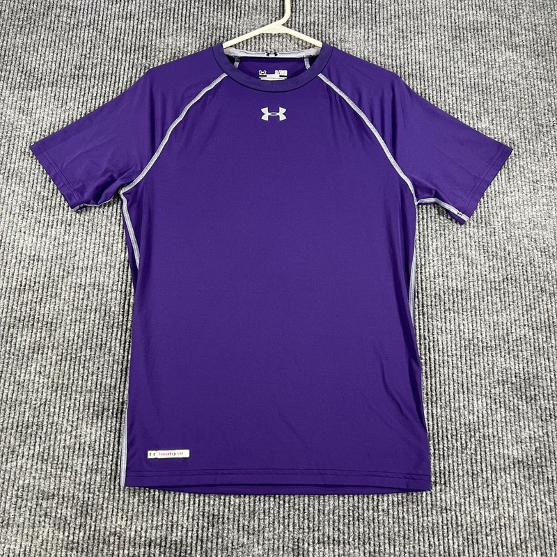 Under Armour Compression Shirt Mens XL Extra Large Purple Short Sleeve Active gallery