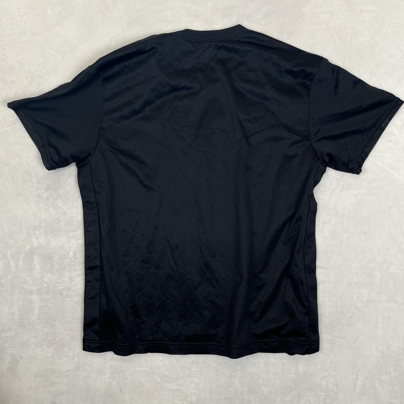 Vintage Nike Mesh Athletic T-Shirt Mens Large Black Warm Up Gym Running Gray Tag gallery