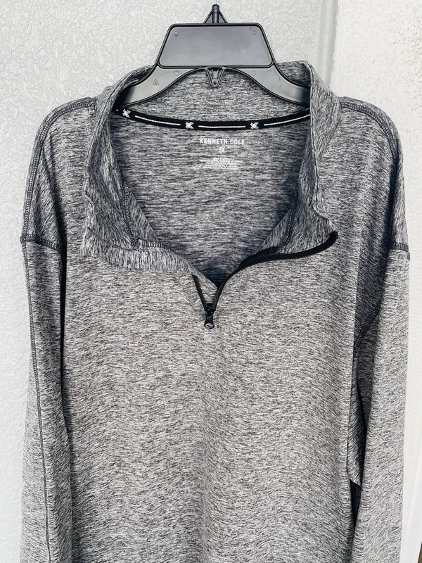 Kenneth Cole long sleeve Clima Control Performance 1/4 zip grey pullover Sz 2X gallery