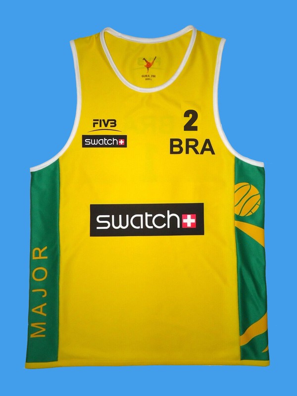 Beach Volleyball Jersey Yellow ALISON/BRUNO BRAZIL Size S, M, L, XL, 2XL New gallery