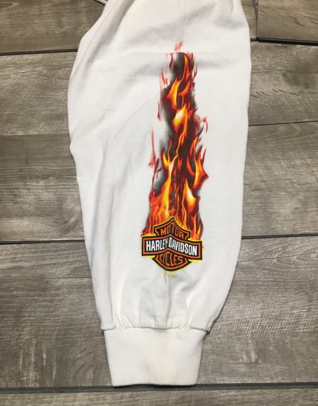 Harley-Davidson Motorcycle Long Sleeve Print TShirt Tee Adult Size 3XL Flames gallery