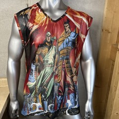 Claudio Nucci Sheer Jersey Tank Top Warriors Men’s XL All Over Print