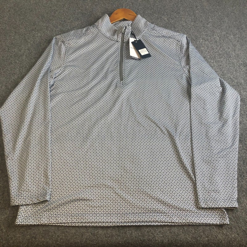 MAELREG Performance 1/4 Zip Pullover Mens Large Blue White Long Sleeve Golf gallery