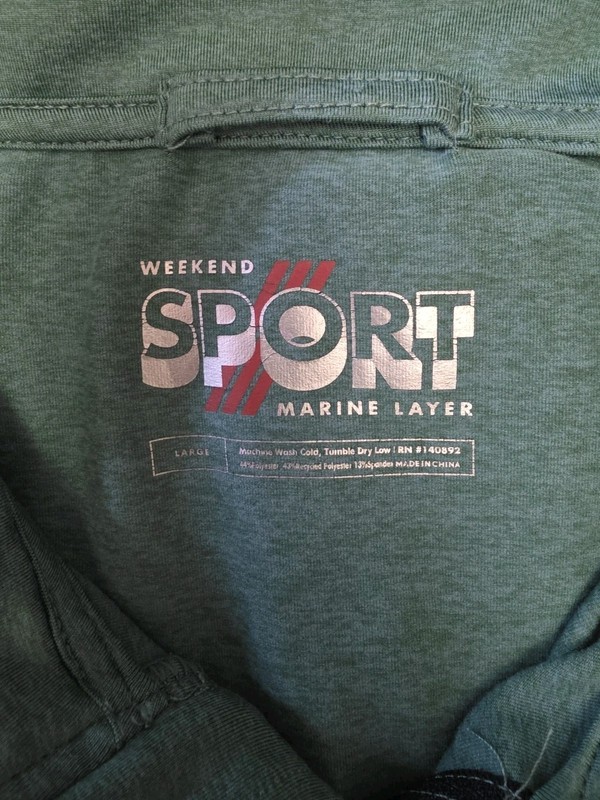Marine Layer 1/4 Zip Men Large Heather Green Weekend Sport Performance Pullover gallery