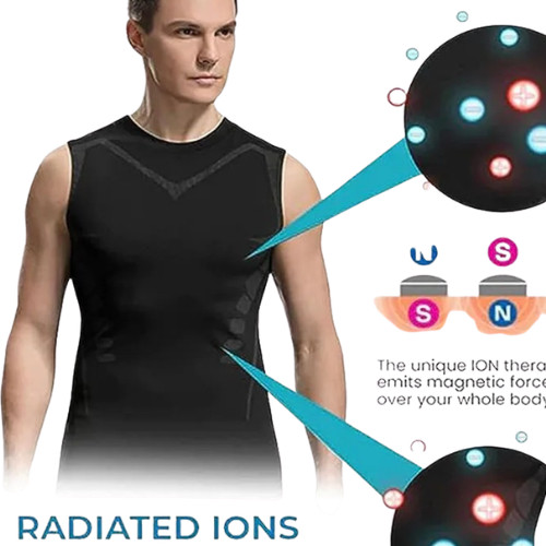 Men Compression Shirt Version Ionic Shaping Sleeveless Vest Sport Tank Top S-2XL gallery