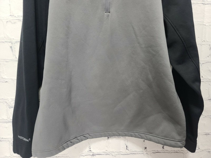 Under Armour Men's Gray Black Storm1 1/4 Zip Cold Gear Medium Pullover C5 gallery