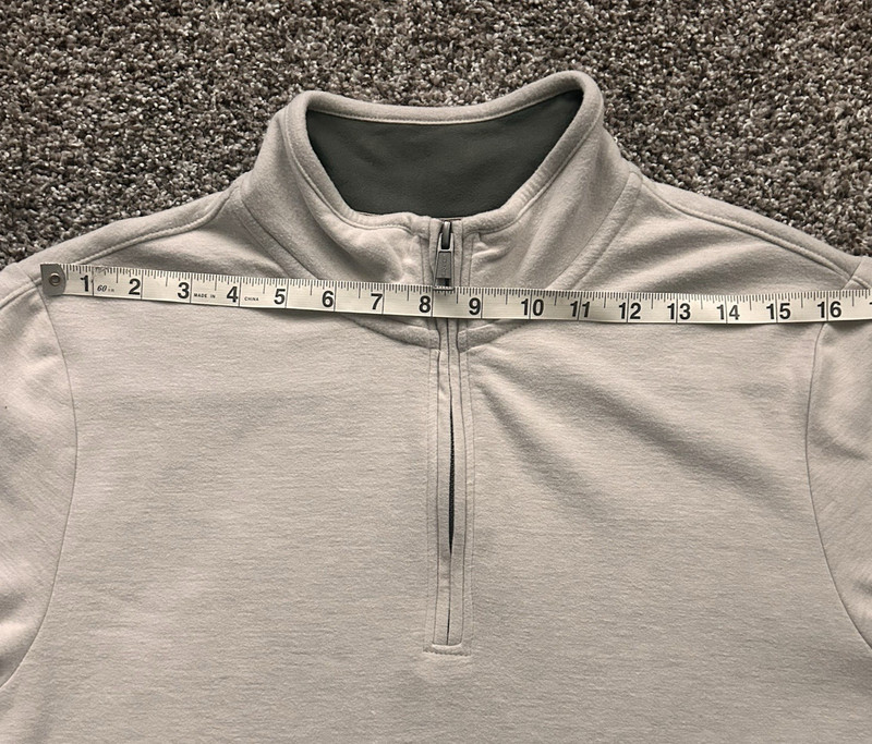Quarter Zip Pullover Gray Long Sleeve Men’s Size M Lightweight Casual Top gallery
