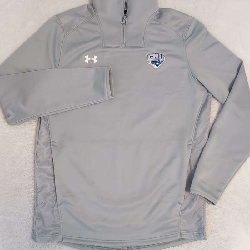 Under Armour Gray Nylon Poly 1/4 Zip Mock Neck Gym Running Mens Med CNU gallery