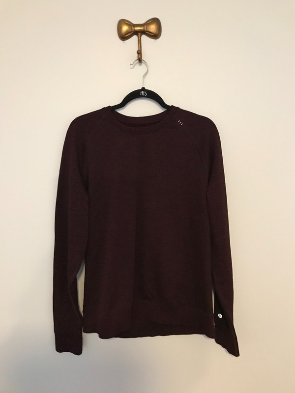 Lululemon Engineered Warmth Long Sleeve Crew Cassis Pomegranate Black Medium gallery
