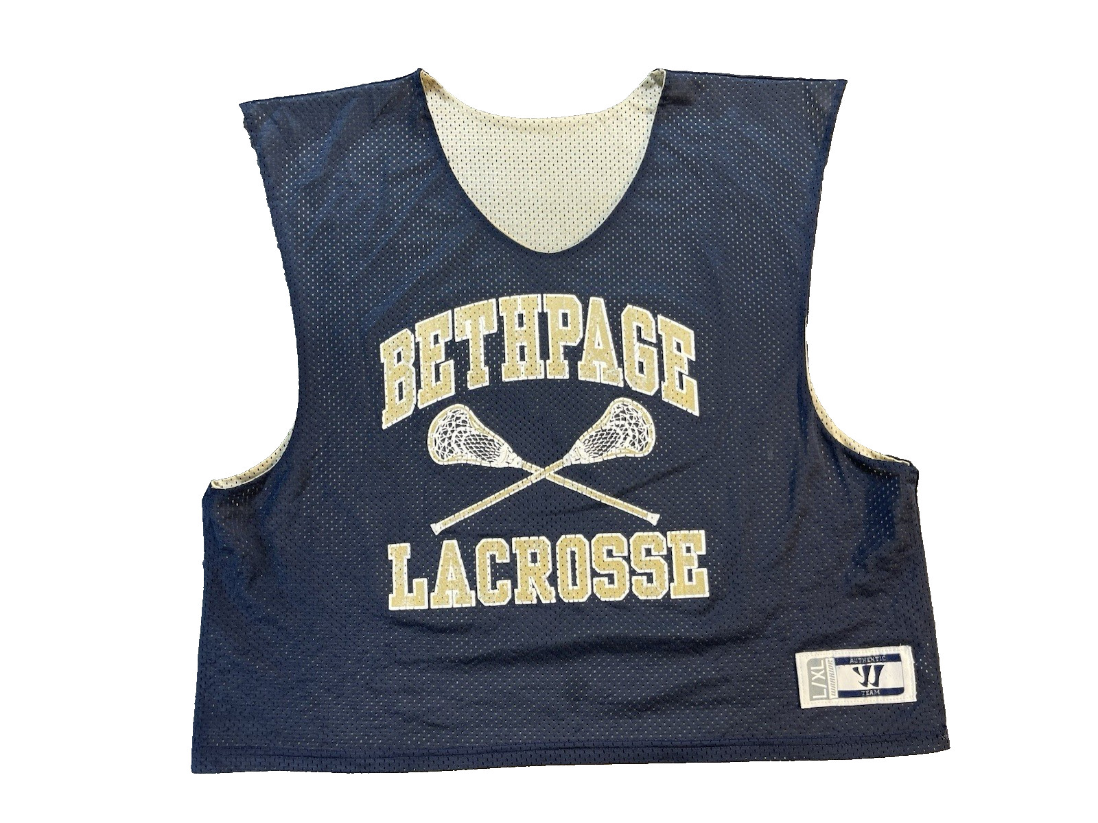 Warrior Authentic Team Mens Reversible Tank Top Bethpage Lacrosse L/XL #4 Blue gallery