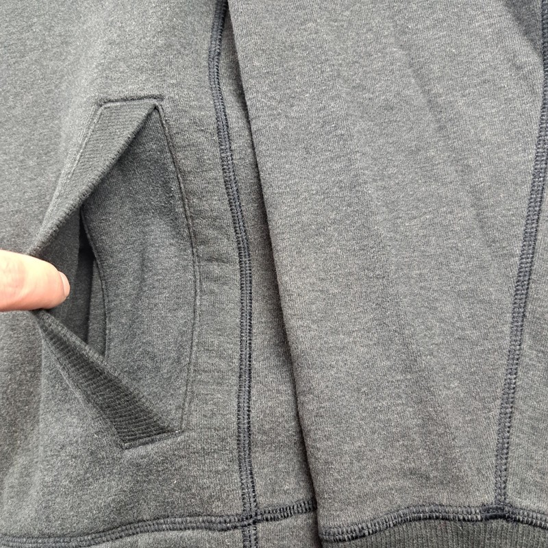 Lululemon Henley Crewneck Sweatshirt Men's Size Medium Gray Pockets Kangaroo gallery
