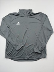 Adidas Pullover Mens Large Gray Long Sleeve 1/4 Zip Lightweight Training Top