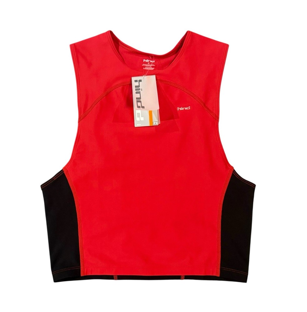 NWT HIND Red Black Athletic Performance Tank Top UV Protection Dry-Lete Men’s XL