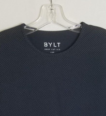 BYLT Drop Cut Lux Blue Polka Dot Short Sleeve Shirt Mens Size Large D504P