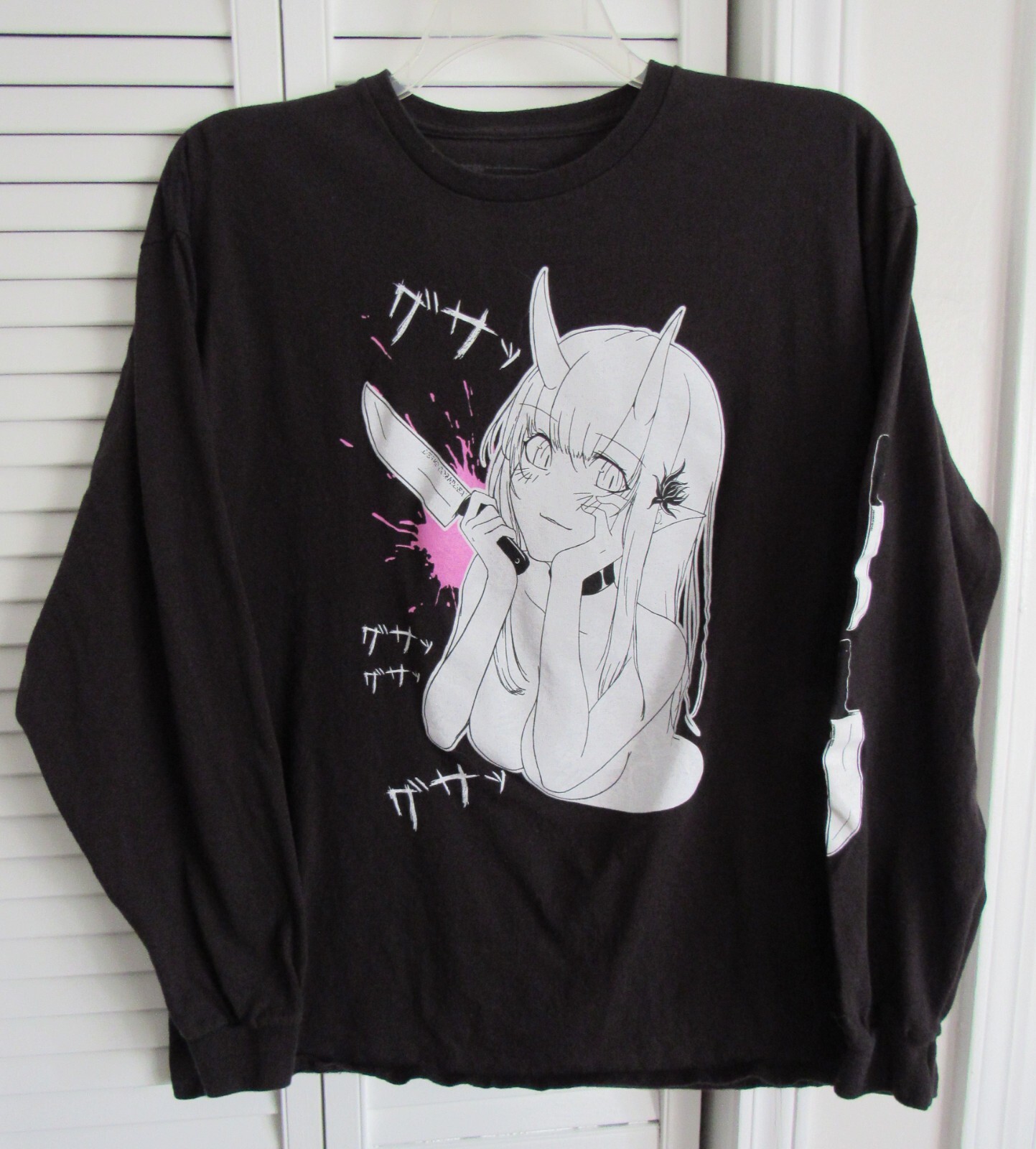 Lewd Complex Anime Girl Long Sleeve Black Cotton T Shirt Size X Large gallery