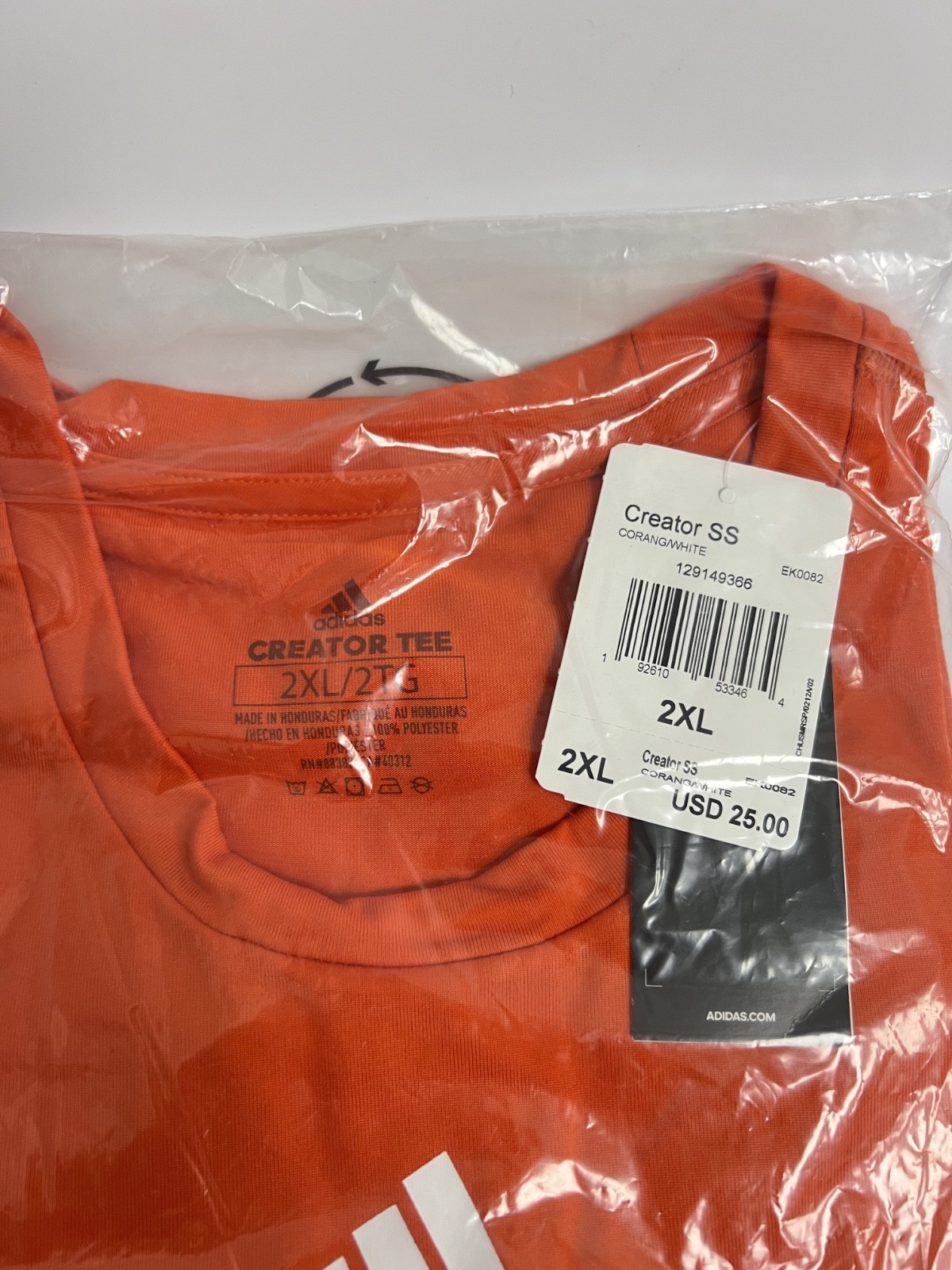 Adidas - Creator - Men's Short Sleeve T-Shirt - Orange - 2X-Large - EK0082 gallery