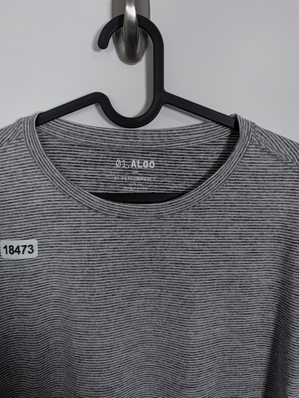01.Algo Mens Performance Quick Dry UV SPF 40 Recycled T Shirt Gray Sz L 22x29 gallery