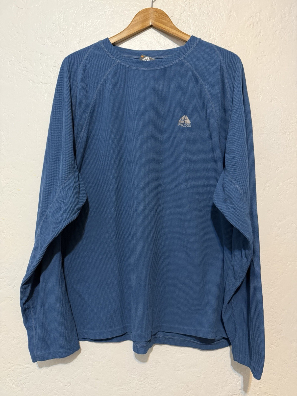 Nike ACG Waffle Texture Fleece Long sleeve Shirt XXL Blue gallery