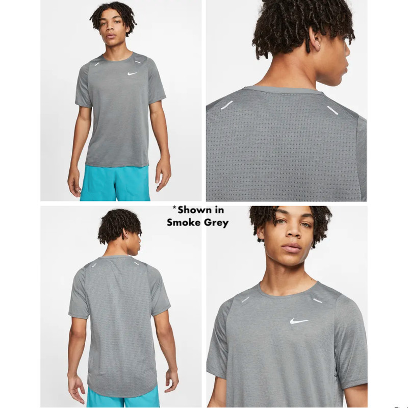 Nike Dri-FIT Rise 365 Mens Running Training Gym Workout Shirt Heather Gray M L gallery
