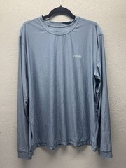 Vuori Shirt Mens XL Gray Performance Stretch Long Sleeve Uluwatu Water Logo